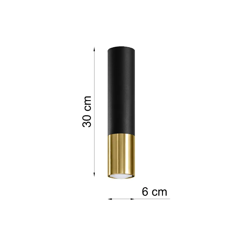 Plafonnier LOOPEZ noir/doré