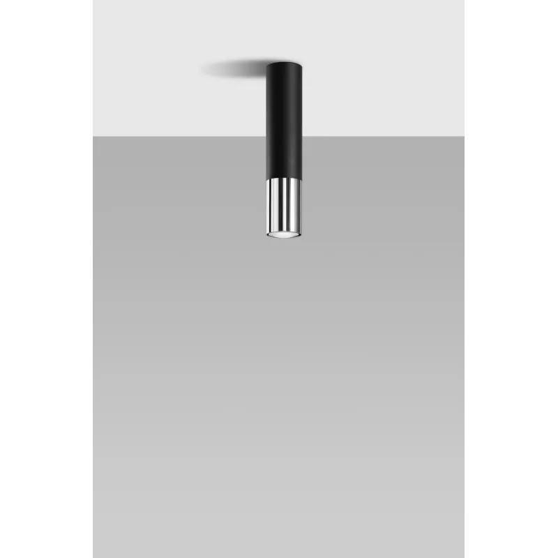 Plafonnier LOOPEZ noir/chrome
