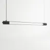 Suspension VALO noir tube retro réglette 105cm 14w 3000k