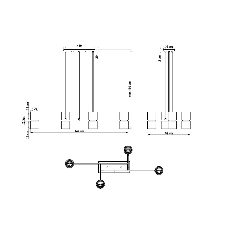 Suspension KUKKIA noir