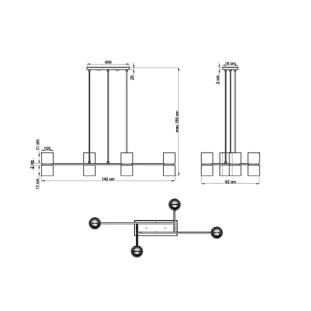 Suspension KUKKIA noir