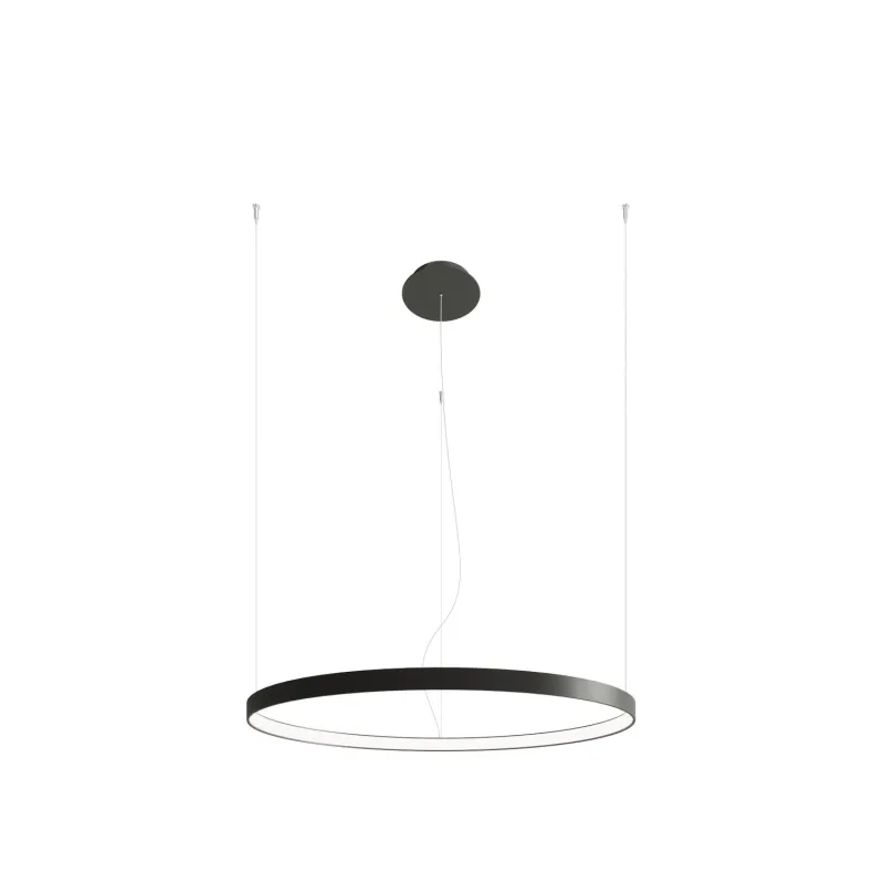 Suspension cercle chandelier RIO 78 noir 4000K