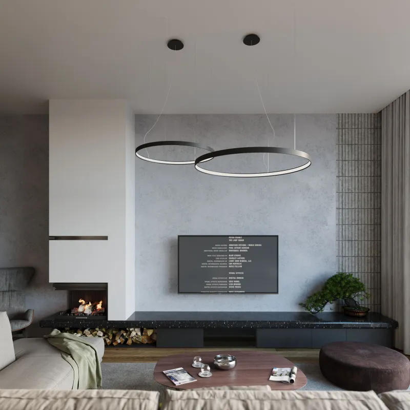 Chandelier RIO 55 noir 3000K