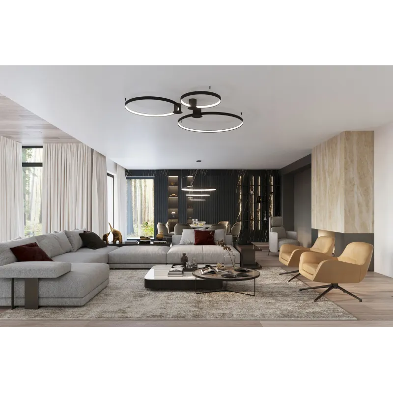 Chandelier RIO 3 55/78/110 noir 3000K