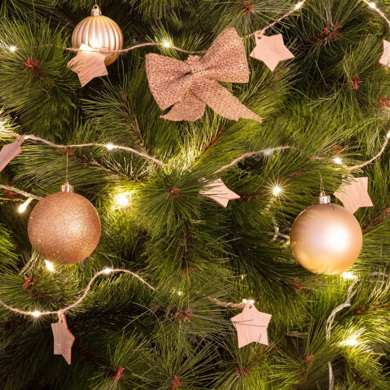 Guirlande led a piles décoration fêtes 2.2m etoile bois