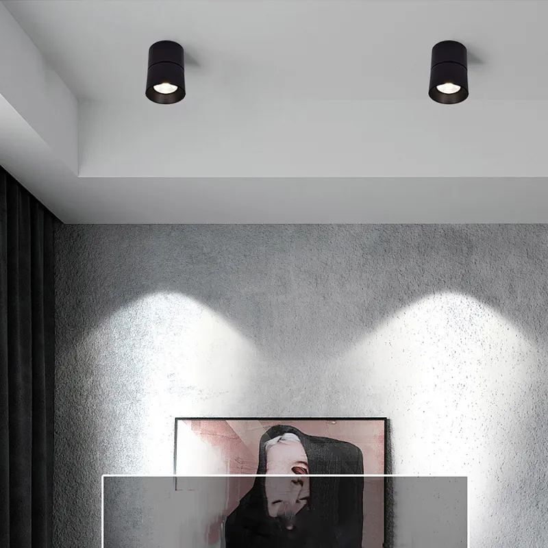 applique-plafonnier-15w-led-rond-noir-orientable-saillie