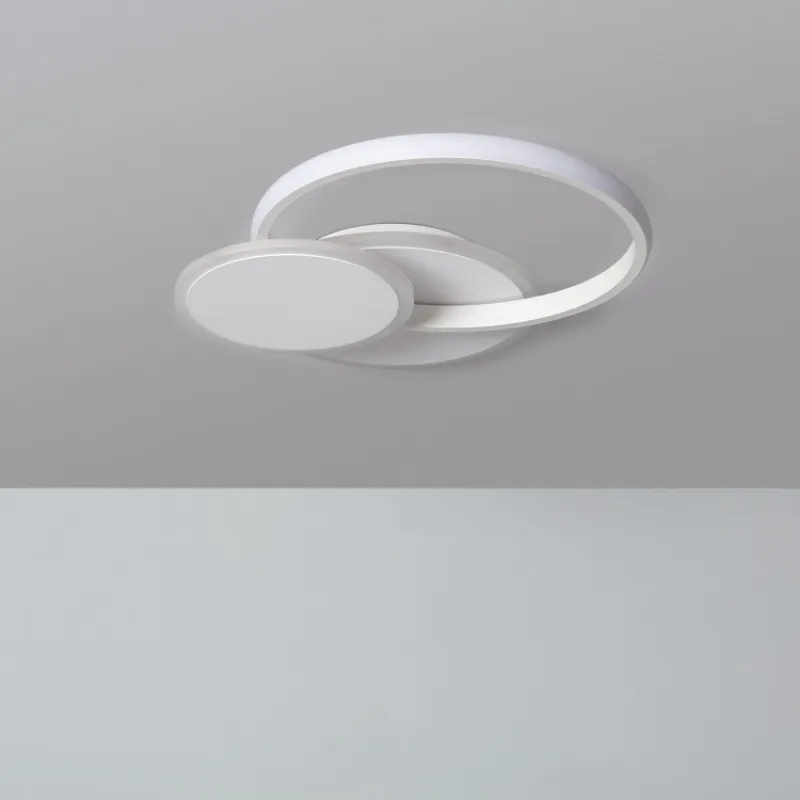 Plafonnier applique led 28w-40cm-cercle métal blanc