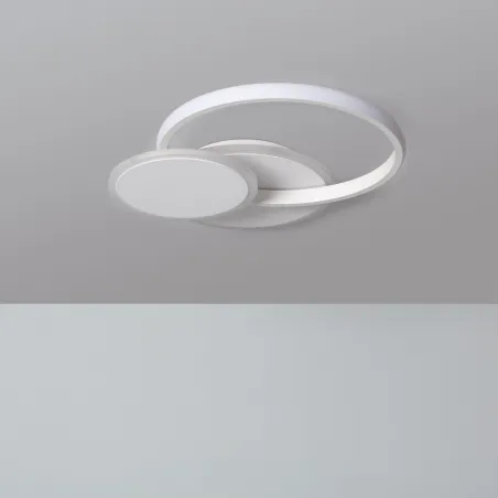 Plafonnier applique led 28w-40cm-cercle métal blanc