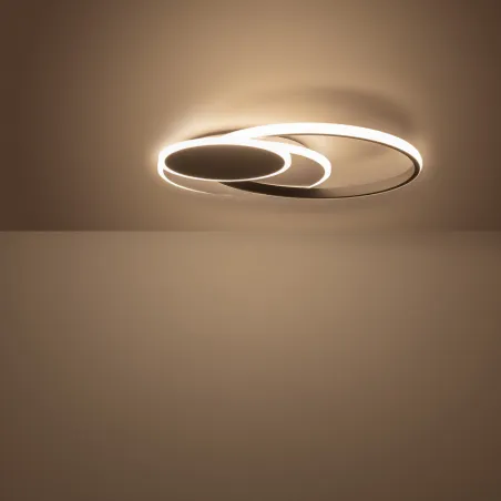 Plafonnier applique led 38w-525mm-cercle métal noir