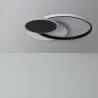 Plafonnier applique led 38w-525mm-cercle métal noir