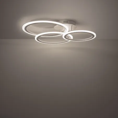 Plafonnier applique led 38w-66cm-cercle métal blanc