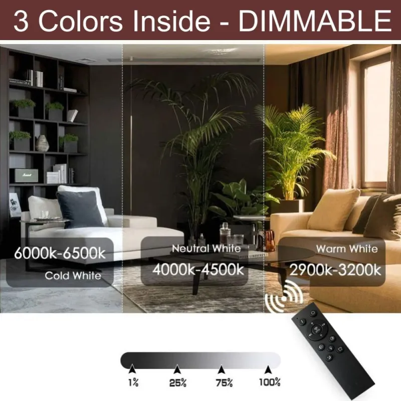Plafonnier applique led cct télécommande 36w led 5500lm