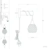Applique murale interrupteur métal noir culot e27 bois et cage