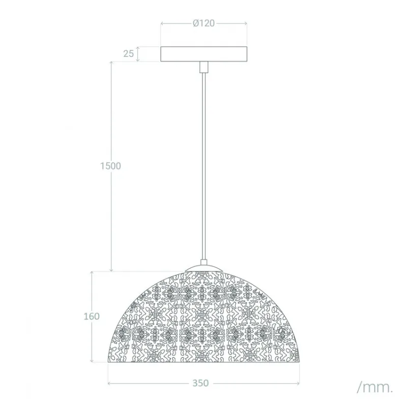 Suspension lampe style marocain culot e27 35cm