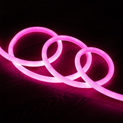 Ruban led 220v néon 360 flexible rose ip67 ultra lumière étanche enseigne extérieur