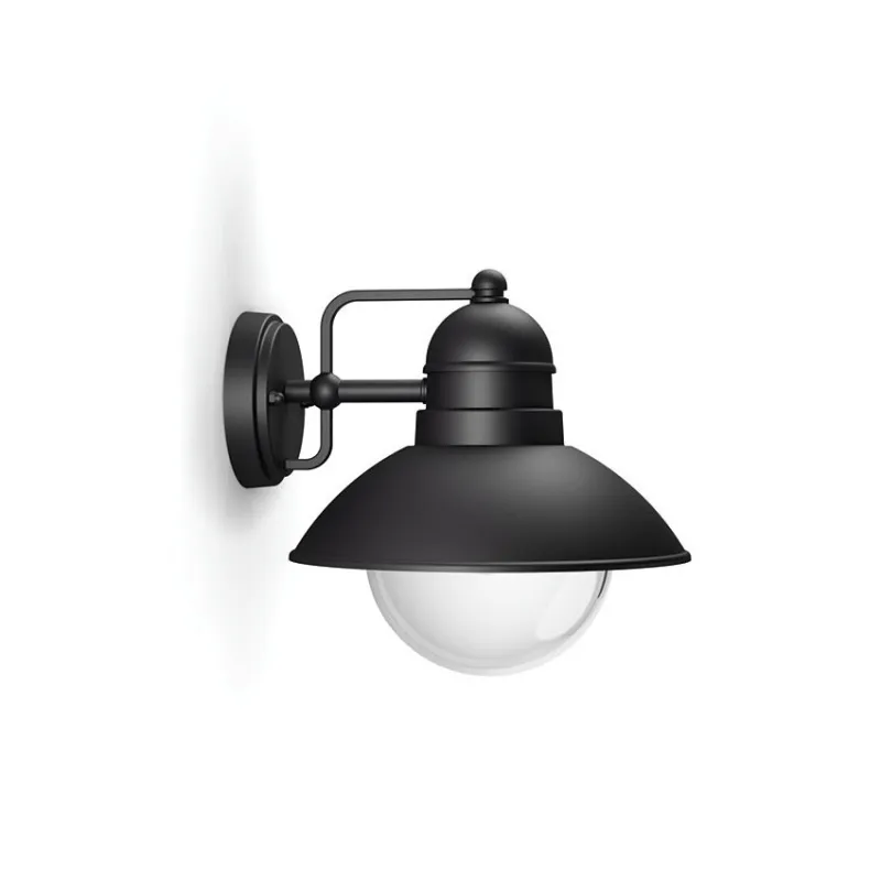 Applique extérieur Philips noire ip44 culot e27 bas