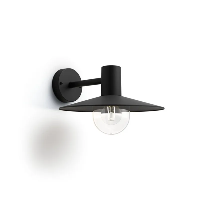 Applique extérieur Philips noire ip44 culot e27 bas