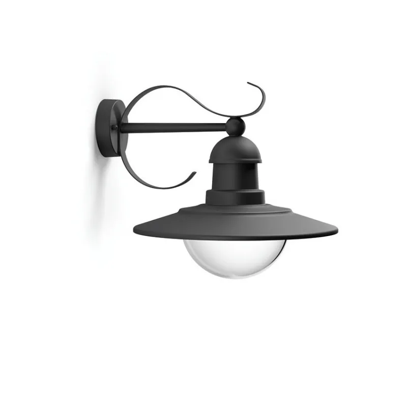 Applique extérieur Philips noire ip44 culot e27 bas