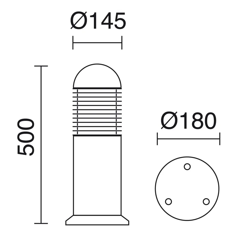 Borne NOVA IP65 LED SMD AC 15W 3000K Noir