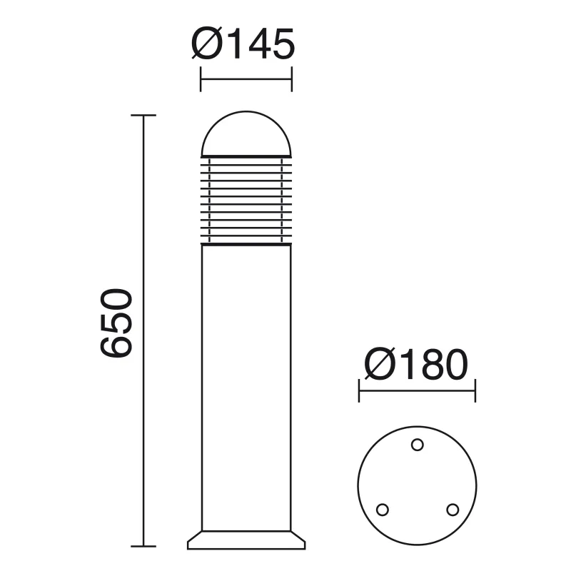 Borne NOVA IP65 LED SMD AC 15W 3000K Noir