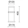 Borne OMO IP55 E27 23W Cuivre brun
