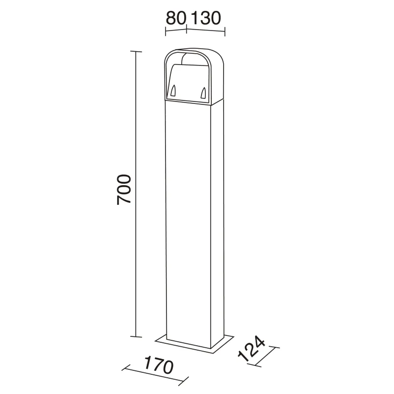 Borne ZENDA IP55 LED COB 6W 4000K Anthracite