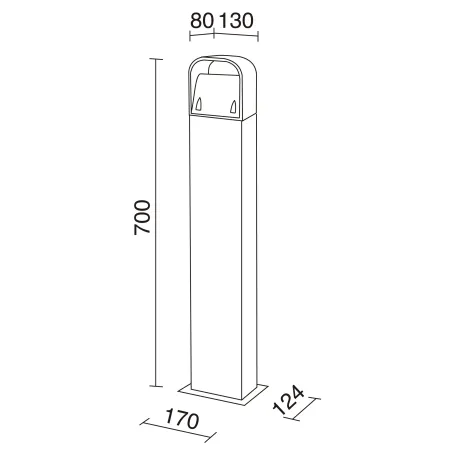 Borne ZENDA IP55 LED COB 6W 4000K Anthracite