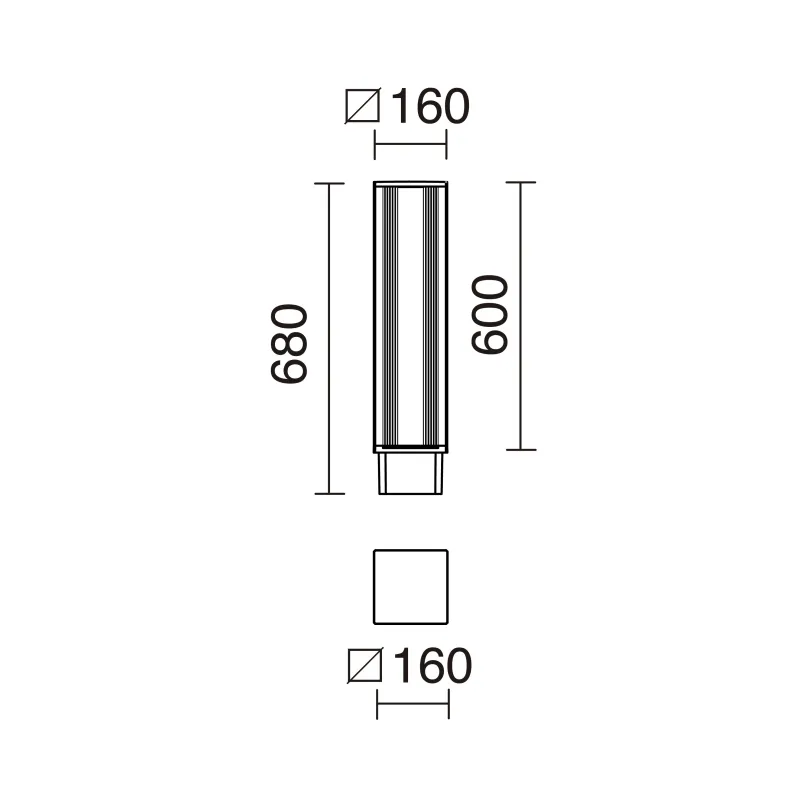 Borne AURA IP65 LED SMD 33W 4000K Oxyde brun