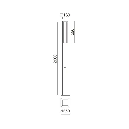 Borne AURA IP65 LED SMD 33W 4000K Noir