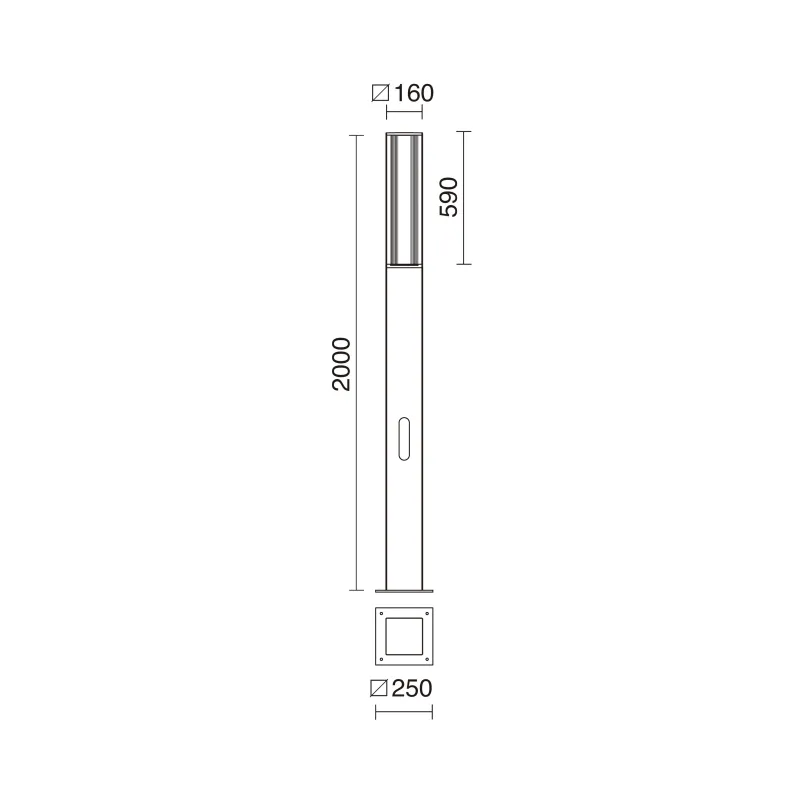 Borne AURA IP65 LED SMD 33W 4000K Oxyde brun