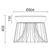 Tabouret lampe AIDA IP65 LED SMD 14.40W 3000K Anthracite