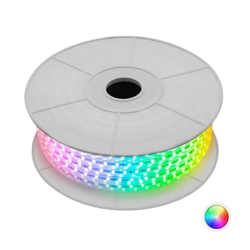 Ruban lumineux strip led 220v ip65 rgb flexible ultra lumière couleurs