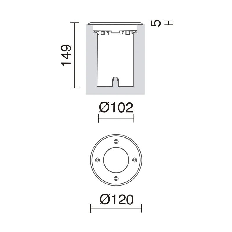 Encastré de sol BORA IP67 GU10 35W Acier inoxydable