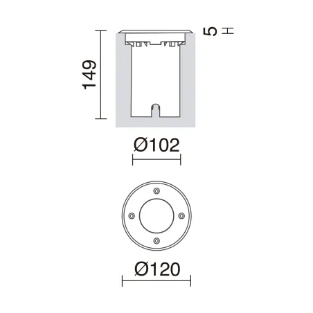 Encastré de sol BORA IP67 GU10 35W Acier inoxydable