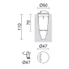 Encastré de sol 1 fenêtre RAIN IP67 G9 LED Bulb 1.70W 3000K Noir