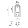 Encastré de sol 2 fenêtres RAIN IP67 G9 LED Bulb 1.70W 3000K Gris