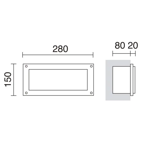 Encastré mural GAMMA IP54 LED SMD AC 13W 3000K Noir