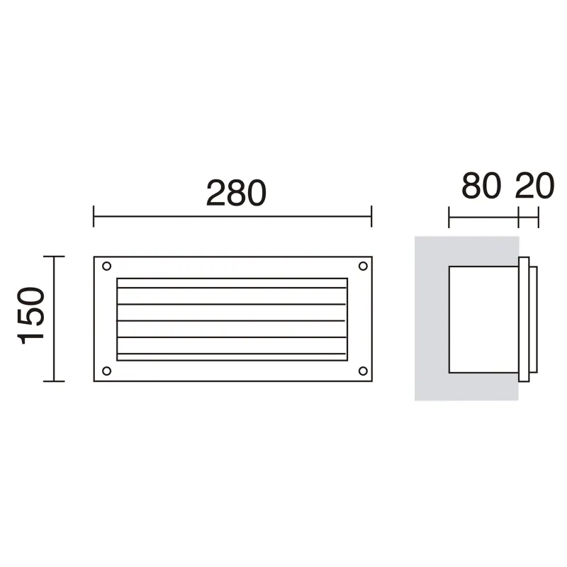 Encastré mural GAMMA IP54 LED SMD AC 13W 3000K Blanc