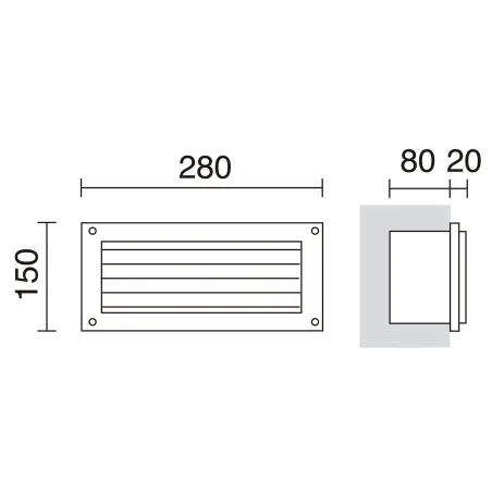 Encastré mural GAMMA IP54 LED SMD AC 13W 3000K Noir
