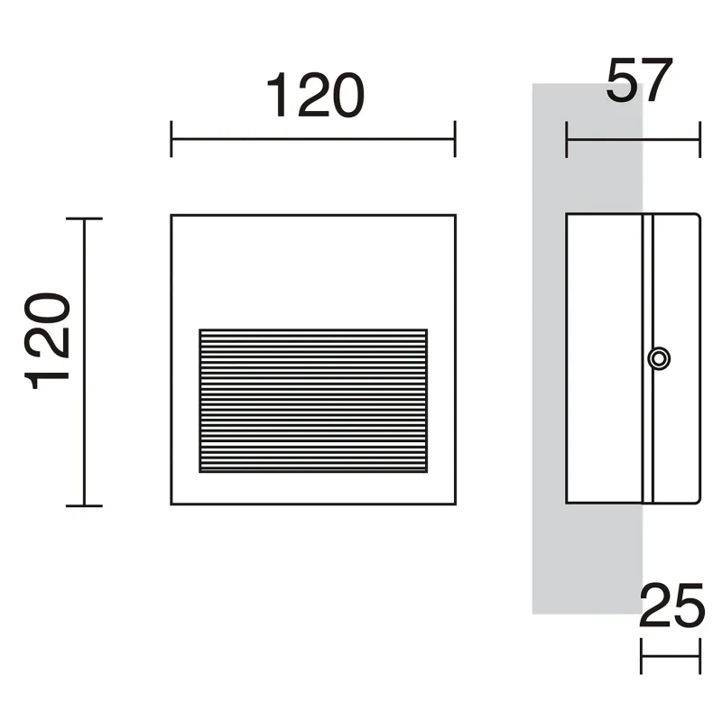 Encastré mural SLIM IP65 LED SMD 3W 4000K Gris