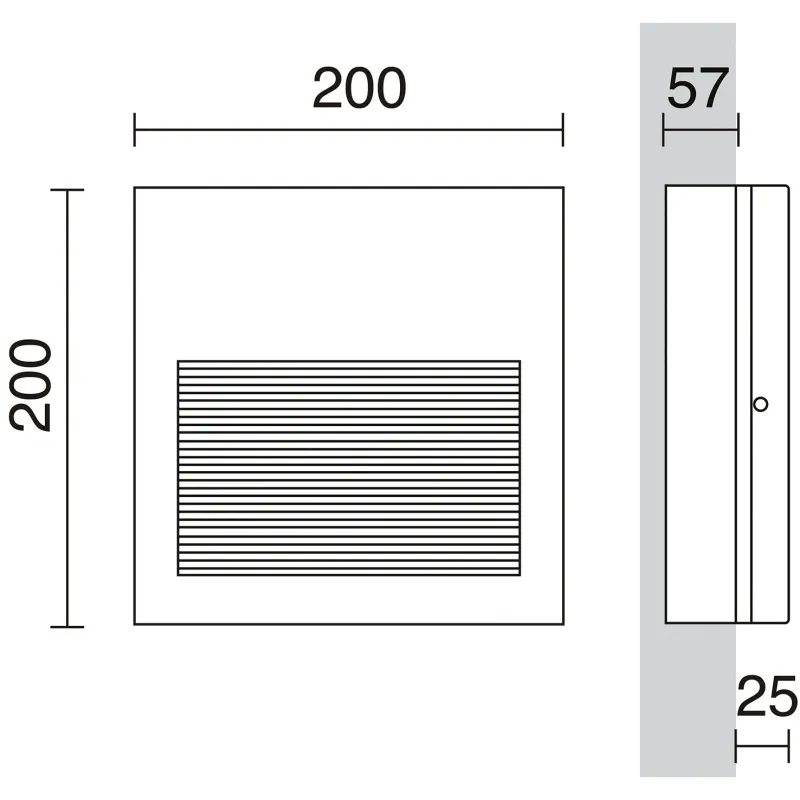 Encastré mural SLIM IP65 LED SMD 9W 4000K Gris