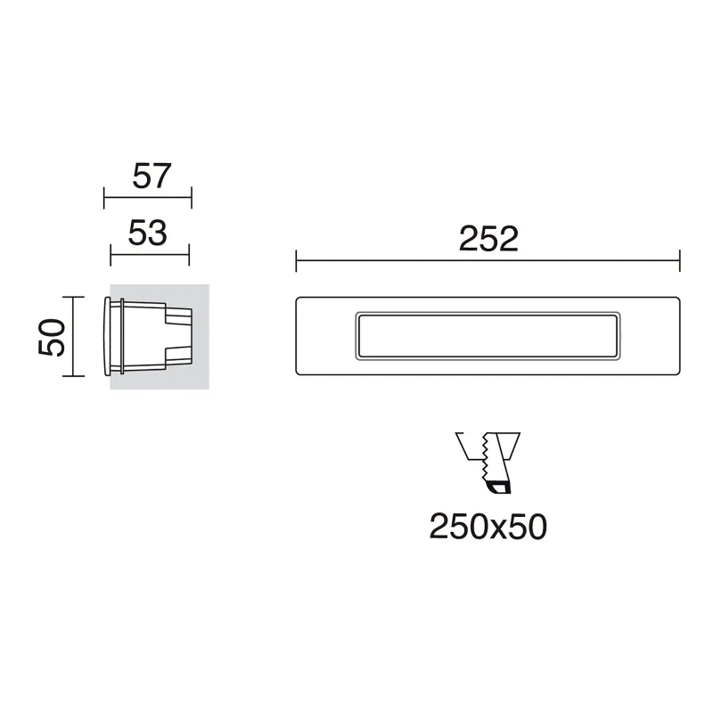 Encastré mural WIND IP55 R7s LED Bulb 11W 3000K Blanc