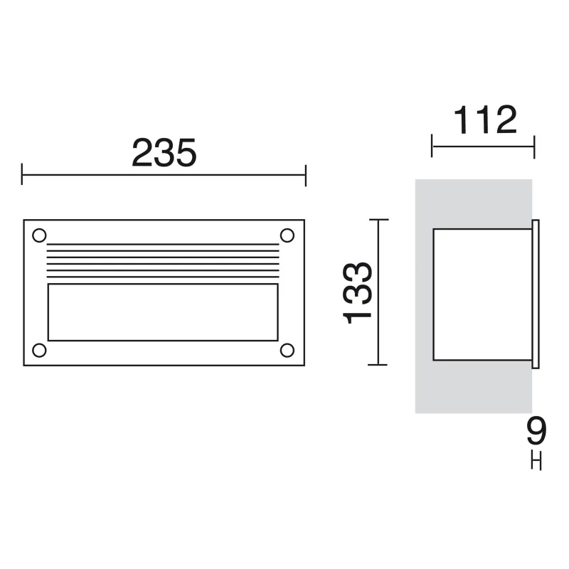Enjoliveur asymétrique  RIMA IP65 LED SMD AC 13W 4000K Anthracite
