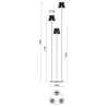 Lampadaire AIDA IP65 LED SMD AC 3x9W 3000K Blanc
