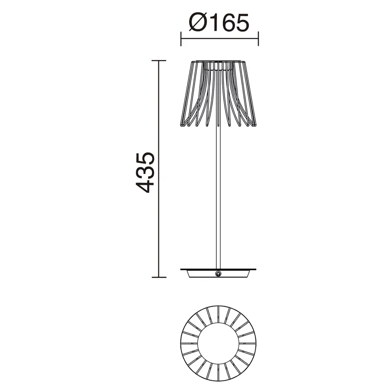 Lampe à poser AIDA IP65 LED SMD AC 9W 3000K Anthracite