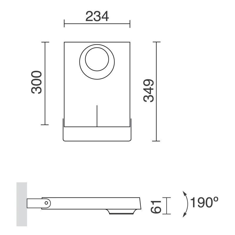 Spot LISBOA IP66 LED COB 75W 3000K Noir