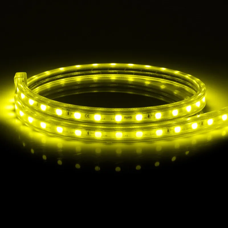 Ruban lumineux strip led 220v ip65 jaune flexible contrôleur wifi couleurs