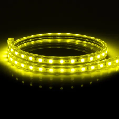 Ruban lumineux strip led 220v ip65 jaune flexible contrôleur wifi couleurs