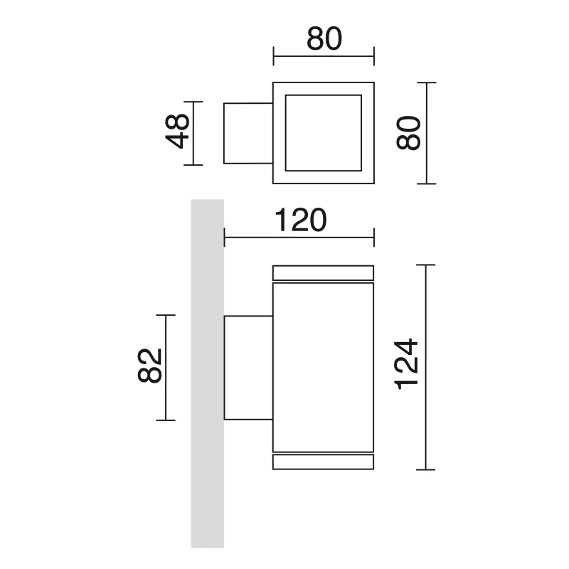 Applique SETH IP65 LED SMD AC 4W 4000K Anthracite