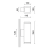 Applique SETH IP65 LED SMD AC 2x8.70W 3000K Oxyde brun